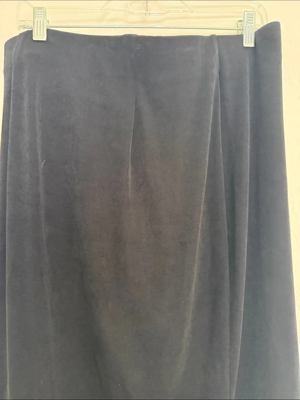 Black Midi Pencil Skirt with Gold Center Zip